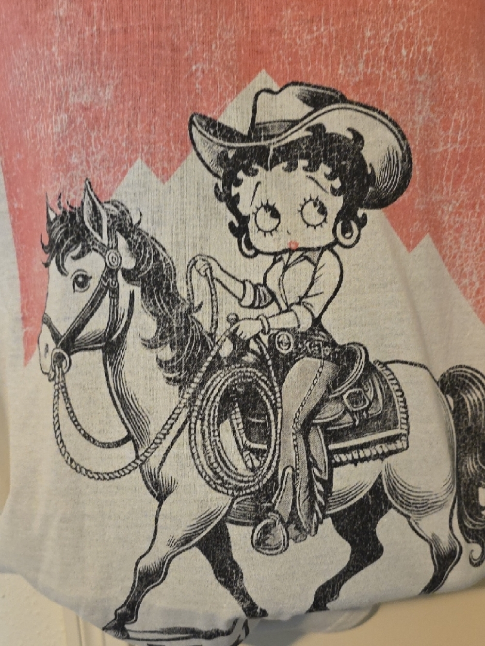 Betty Boop White Short Sleeve Tee with Pink Graphic - Picture 3 of 5